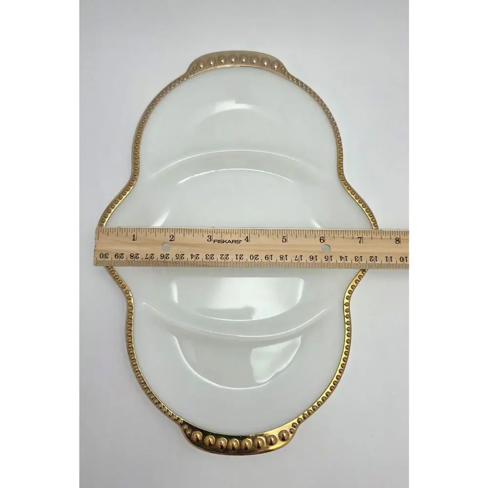 Fire King Anchor Hocking Milk Glass Relish Tray Divided Dish